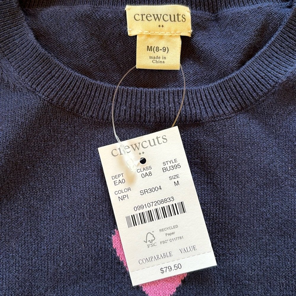 Super cute Jcrew Crew Cuts lightweight sweater, NWT